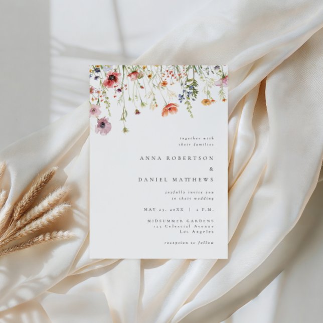 Convite Minimalist Wildflower Wedding (Criador carregado)