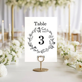 Convite minimalist Wildflower Wreath Folk Rustic Wedding