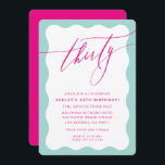 Convite MINIMALISTA 30 de onda caligráfica, menta rosa<br><div class="desc">por kat massard / WWW.SIMPLYSWEETPAPERIE.COM Adorem o design,  mas gostariam de ver algumas mudanças - outro esquema de cores,  produto,  adicionar uma fotografia ou adaptar para uma ocasião diferente - sem preocupações,  simplesmente contactem-me,  kat@simplysweetPAPERIE.com Tenho o prazer de ajudar!</div>