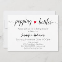 Convite minimalista a preto e branco do chá de fra