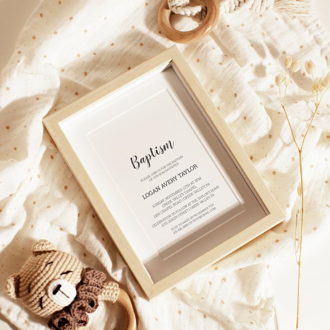 Convite Minimalista ao Batismo Infantil (Criador carregado)