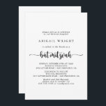 Convite Minimalista Bat Mitzvah<br><div class="desc">Este convite minimalista do morcego da caligrafia mitzvah é perfeito para um morcego russo mitzvah. O design simples e elegante apresenta a tipografia de scripts clássicos e ricos em preto e branco.</div>
