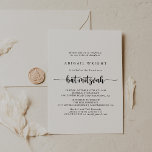 Convite Minimalista Bat Mitzvah<br><div class="desc">Este convite minimalista do morcego da caligrafia mitzvah é perfeito para um morcego russo mitzvah. O design simples e elegante apresenta a tipografia de scripts clássicos e ricos em preto e branco.</div>