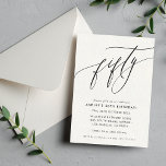 Convite MINIMALISTA Caligrafia 50º aniversário<br><div class="desc">por kat massard / WWW.SIMPLYSWEETPAPERIE.COM Adorem o design,  mas gostariam de ver algumas mudanças - outro esquema de cores,  produto,  adicionar uma fotografia ou adaptar para uma ocasião diferente - sem preocupações,  simplesmente contactem-me,  kat@simplysweetPAPERIE.com Tenho o prazer de ajudar!</div>