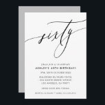 Convite MINIMALISTA Caligrafia 60º aniversário<br><div class="desc">por kat massard / WWW.SIMPLYSWEETPAPERIE.COM Adorem o design,  mas gostariam de ver algumas mudanças - outro esquema de cores,  produto,  adicionar uma fotografia ou adaptar para uma ocasião diferente - sem preocupações,  simplesmente contactem-me,  kat@simplysweetPAPERIE.com Tenho o prazer de ajudar!</div>