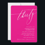 Convite MINIMALISTA Caligrafia elegante 30 de festa quente<br><div class="desc">por kat massard / WWW.SIMPLYSWEETPAPERIE.COM Adorem o design,  mas gostariam de ver algumas mudanças - outro esquema de cores,  produto,  adicionar uma fotografia ou adaptar para uma ocasião diferente - sem preocupações,  simplesmente contactem-me,  kat@simplysweetPAPERIE.com Tenho o prazer de ajudar!</div>