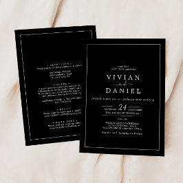 Convite Minimalista | Casamento Preto Tudo Em Um