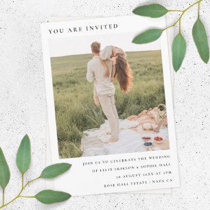 Convite Minimalista Chic   Casamento de Fotografias Simple