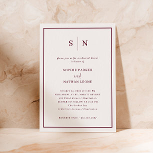 Convite Minimalista Chic   Jantar de Ensaios Branco e Borg