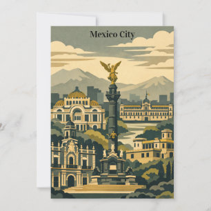 Convite Minimalista Cidade do México Antiga Viagem CDMX