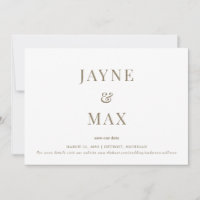 Minimalista Classy Branco e Dourado Casamento Salv