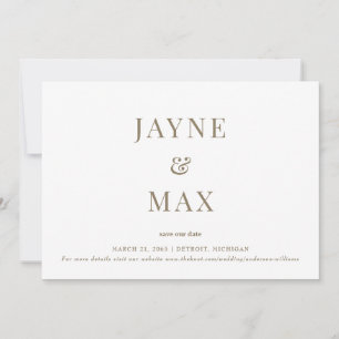 Convite Minimalista Classy Branco e Dourado Casamento Salv