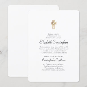 Convite Minimalista com funeral memorável transversal