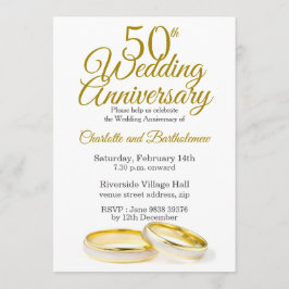 Convite Minimalista de 50 Anos de Casamento
