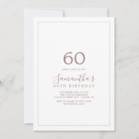 Convite minimalista de 60 de aniversário, Dourado 