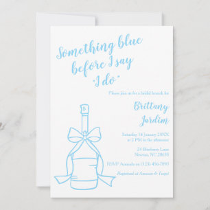 Convite Minimalista de Almoço Bridal Something Blu
