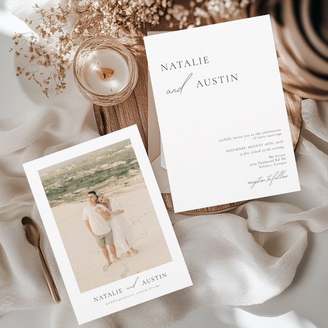 Convite Minimalista de Casamento MIA Boho (Criador carregado)