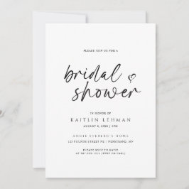 Convite Minimalista de manuscrito de Chá de panela moderno