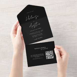 Convite Minimalista de QR Code tudo em um
