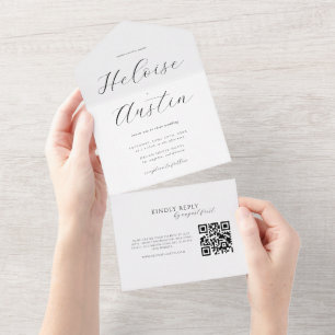 Convite Minimalista de QR Code tudo em um