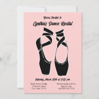 Convite Minimalista de Recital de Dança de Ballet 