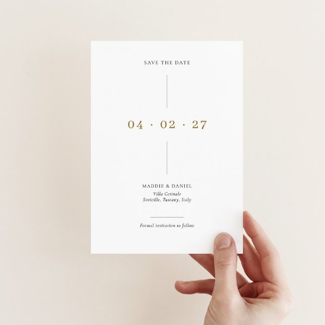 Convite Minimalista de Save the Date (Criador carregado)
