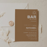 Convite Minimalista Elegante Bar Brown Formal Mitzvah<br><div class="desc">Este convite à bar marrom mitzvah,  elegante e minimalista,  é perfeito para uma celebração tradicional de eventos religiosos. A design apresenta uma bela fonte em um fundo branco marrom para complementar seu evento.</div>