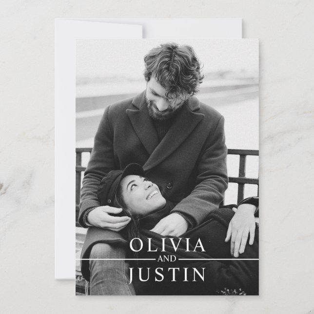 Convite Minimalista Elegante Salvar a Data (Verso)