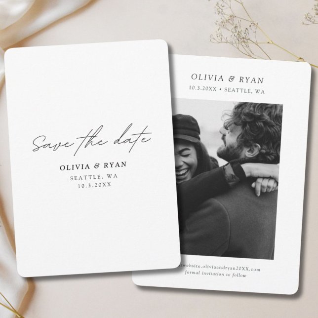 Convite Minimalista Elegante Salvar a Data (Elegant Minimalist Save the Date Invitation
)