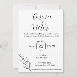 Convite minimalista em espanhol