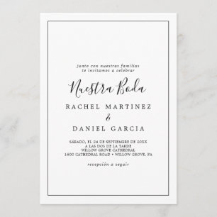 Convite Minimalista espanhol Nuestra Boda