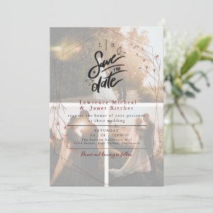 Convite minimalista exagerado branco e chique com 