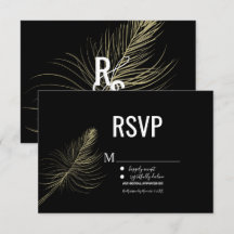 Minimalista Faux Dourado Pena Boêmio RSVP