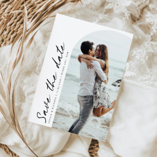 Convite Minimalista foto de arco moderno Save the Date