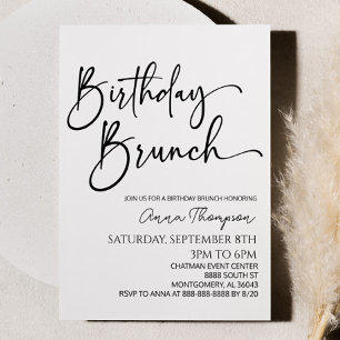 Convite Minimalista Moderno e Minimalista Partido Brunch