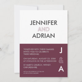 Convite minimalista moderno editável a cores dupla