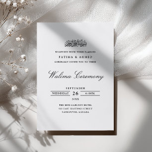 Convite Minimalista Moderno Formal Letra Preta Cerimônia W