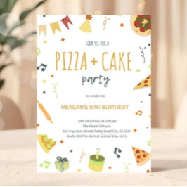 Convite Minimalista Moderno para Festa de Pizza Ne