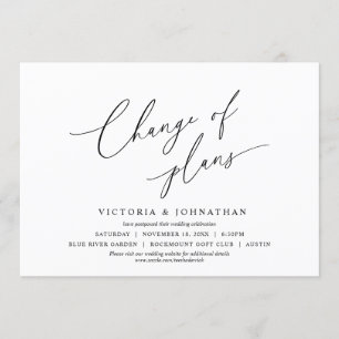 Convite Minimalista, Mudança de Planos, mude a data