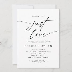 Convite Minimalista Nada Chique Apenas Amor Script Elegant