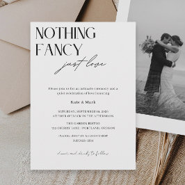 Convite Minimalista Nada de Luxo Só Amor Foto Casamento