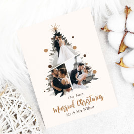 Convite Minimalista Nosso Primeiro Natal Casados Três Foto