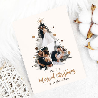 Convite Minimalista Nosso Primeiro Natal Casados Três Foto