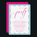 Convite MINIMALISTA Onda de caligrafia 40ª festa rosa-ment<br><div class="desc">por kat massard / WWW.SIMPLYSWEETPAPERIE.COM Adorem o design,  mas gostariam de ver algumas mudanças - outro esquema de cores,  produto,  adicionar uma fotografia ou adaptar para uma ocasião diferente - sem preocupações,  simplesmente contactem-me,  kat@simplysweetPAPERIE.com Tenho o prazer de ajudar!</div>