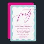 Convite MINIMALISTA Onda de caligrafia 40ª festa rosa-ment<br><div class="desc">por kat massard / WWW.SIMPLYSWEETPAPERIE.COM Adorem o design,  mas gostariam de ver algumas mudanças - outro esquema de cores,  produto,  adicionar uma fotografia ou adaptar para uma ocasião diferente - sem preocupações,  simplesmente contactem-me,  kat@simplysweetPAPERIE.com Tenho o prazer de ajudar!</div>