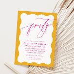 Convite MINIMALISTA Onda de caligrafia 40º partido rosa-am<br><div class="desc">por kat massard / WWW.SIMPLYSWEETPAPERIE.COM Adorem o design,  mas gostariam de ver algumas mudanças - outro esquema de cores,  produto,  adicionar uma fotografia ou adaptar para uma ocasião diferente - sem preocupações,  simplesmente contactem-me,  kat@simplysweetPAPERIE.com Tenho o prazer de ajudar!</div>