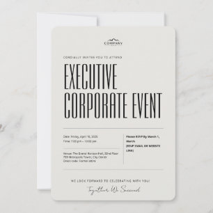 Convite Minimalista para Evento Corporativo Execut