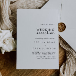 Convite Minimalista para Recepção de Casamento