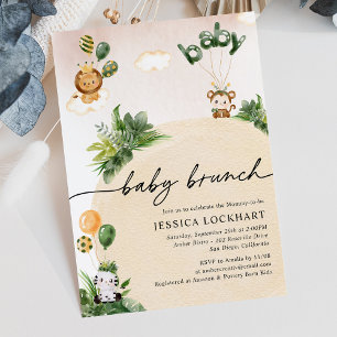 Convite Minimalista Safari Girl Baby Brunch