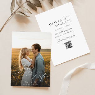 Convite Minimalista Salvar a Data, Foto Boho Salvar a Data